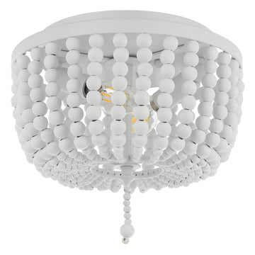 Allison 15" Wood Beaded/Metal LED Flush Mount
